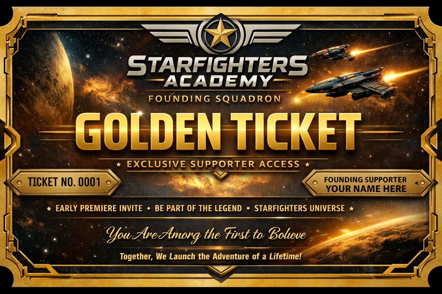 Starfighters Academy Golden Ticket